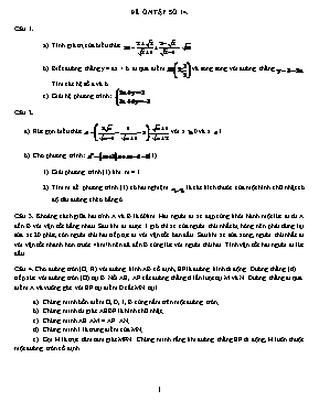 Đề ôn tập môn Toán Lớp 9 - Đề số 14 (Có đáp án)