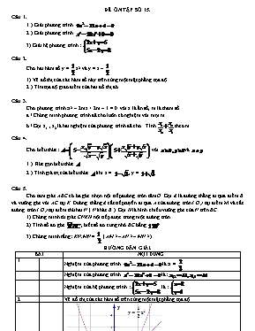 Đề ôn tập môn Toán Lớp 9 - Đề số 15 (Có đáp án)