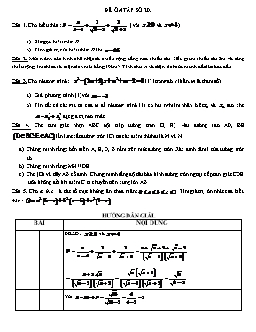 Đề ôn tập môn Toán Lớp 9 - Đề số 20 (Có đáp án)