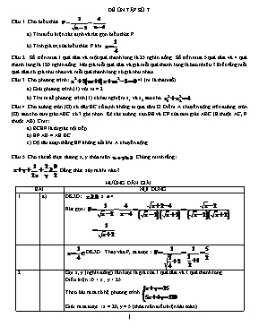 Đề ôn tập môn Toán Lớp 9 - Đề số 30 (Có đáp án)