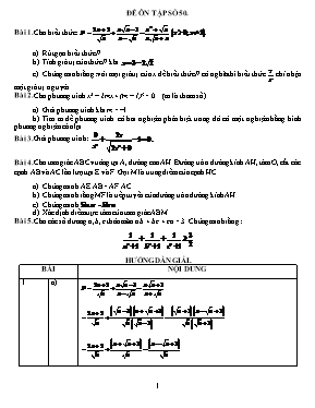 Đề ôn tập môn Toán Lớp 9 - Đề số 50 (Có đáp án)