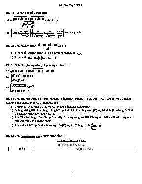 Đề ôn tập môn Toán Lớp 9 - Đề số 7 (Có đáp án)