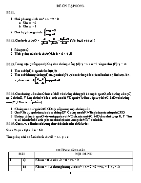 Đề ôn tập môn Toán Lớp 9 - Đề số 93 (Có đáp án)