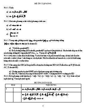 Đề ôn tập môn Toán Lớp 9 - Đề số 95 (Có đáp án)