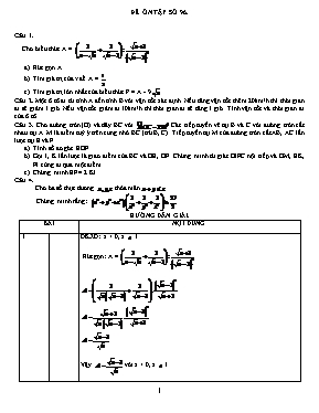 Đề ôn tập môn Toán Lớp 9 - Đề số 96 (Có đáp án)