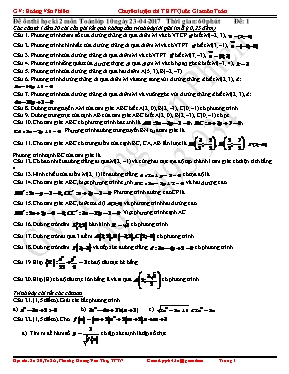 Đề ôn tập thi kỳ II môn Đại số Khối 10 - Đề 3 - Năm học 2016-2017