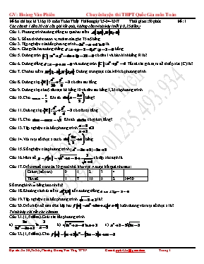 Đề ôn tập thi kỳ II môn Đại số Khối 10 - Đề 4