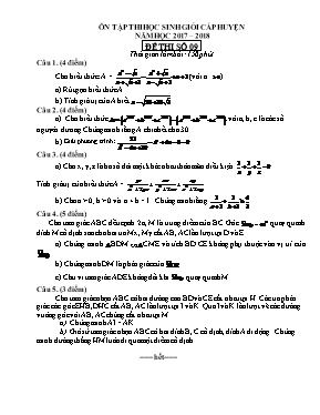 Đề ôn thi học sinh giỏi cấp huyện môn Toán Lớp 9 - Đề số 09 - Năm học 2017-2018