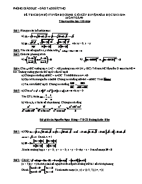 Đề thi chọn đội tuyển học sinh giỏi cấp huyện môn Toán 9 - Năm học 2013-2014 - Phòng GD & ĐT Đức Thọ (Có đáp án)