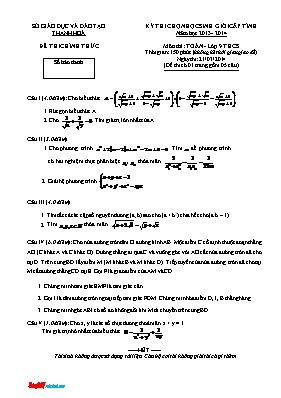 Đề thi chọn học sinh giỏi cấp tỉnh môn Toán L