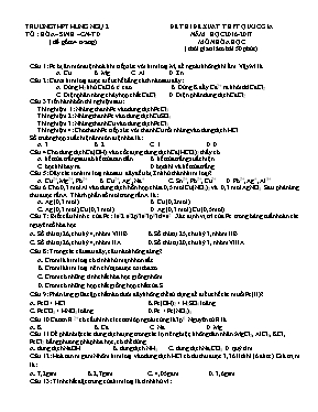 Đề thi đề xuất THPT Quốc gia môn Hóa học - Năm học 2016-2017- Trường THPT Hồng Ngự 2