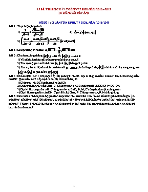 Đề thi học kỳ I môn Toán Lớp 9 - Năm học 2016-2017 - Phòng GD & ĐT Tân Bình
