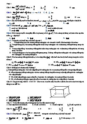 Đề thi học kỳ II môn Toán Lớp 11 (Có đáp án)