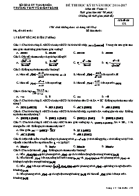 Đề thi học kỳ II môn Toán Lớp 11 - Mã đề 132 