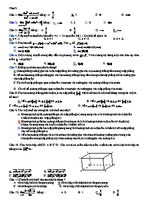 Đề thi học kỳ II môn Toán Lớp 11 - Năm học 2016-2017 (Có đáp án)