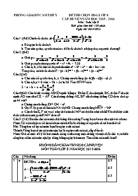 Đề thi học sinh giỏi cấp huyện môn Toán Lớp 8 - Năm học 2015-2016 - Phòng GD & ĐT Cẩm Thủy