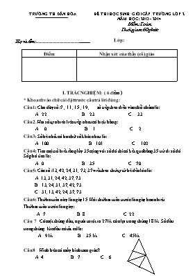 Đề thi học sinh giỏi cấp trường môn Toán + Tiếng Việt Lớp 2, 3 - Năm học 2013-2014 - Trường TH Dân Hòa