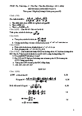 Đề thi học sinh giỏi môn Toán Lớp 9 (Có đáp á