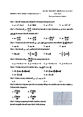 Đề thi thử lần 1 THPT Quốc gia môn Toán năm 2017 - Trường THPT Thoại Ngọc Hầu