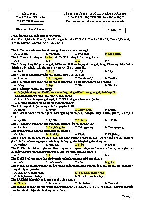 Đề thi thử THPT Quốc gia lần 1 môn Hóa học năm 2017 - Mã đề 132 - Trường THPT Chu Văn An (Có đáp án)