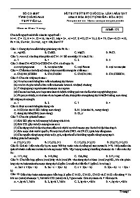 Đề thi thử THPT Quốc gia lần 1 môn Hóa học nă