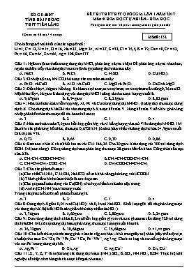 Đề thi thử THPT Quốc gia lần 1 môn Hóa học năm 2017 - Mã đề 132 - Trường THPT Tiên Lãng (Có đáp án)