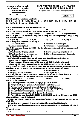Đề thi thử THPT Quốc gia lần 1 môn Hóa học năm 2017 - Mã đề 132 - Trường THPT chuyên Lương Văn Chánh (Có đáp án)