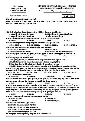 Đề thi thử THPT Quốc gia lần 1 môn Hóa học năm 2017 - Mã đề 132 - Trường THPT Chu Văn An (Có đáp án)