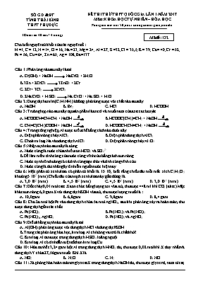 Đề thi thử THPT Quốc gia lần 1 môn Hóa học năm 2017 - Mã đề 132 - Trường THPT Phụ Dực (Có đáp án)