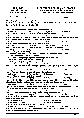 Đề thi thử THPT Quốc gia lần 1 môn Hóa học năm 2017 - Trường THPT Chu Văn An (Có đáp án)