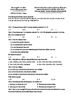 Đề thi thử THPT Quốc gia lần 2 môn Hóa học năm 2017 - Trường THPT Trần Hưng Đạo (Có đáp án)