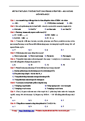 Đề thi thử THPT Quốc gia lần II môn Hóa học - Trường THPT chuyên Nguyễn Trãi