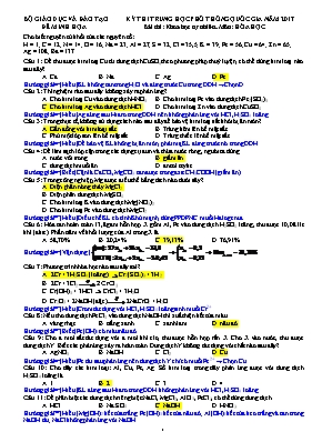 Đề thi thử THPT Quốc gia môn Hóa học năm 2017