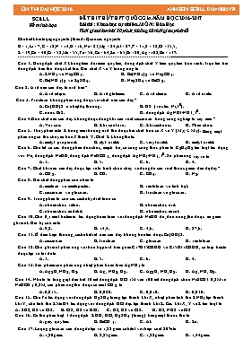Đề thi thử THPT Quốc gia môn Hóa học - Năm học 2016-2017 (Có đáp án)