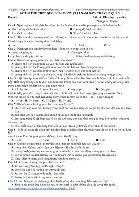 Đề thi thử THPT Quốc gia môn Vật lý năm 2017 - Lê Quân Đề thi thử THPT Quốc gia môn Vật lý năm 2017 - Lê Quân