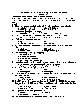 Đề thi thử tuyển sinh Đại học, Cao đẳng môn Hóa học năm 2009 (Có đáp án)