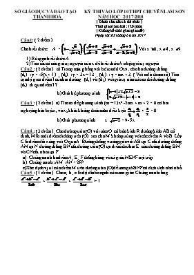 Đề thi thử tuyển sinh Lớp 10 THPT chuyên Lam 