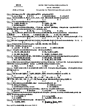 Đề thi thử vào Đại học, Cao đẳng môn Hóa học 