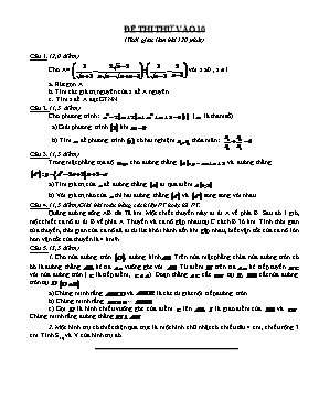 Đề thi thử vào Lớp 10 môn Toán