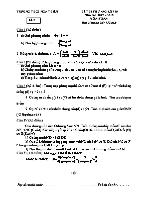 Đề thi thử vào Lớp 10 THPT môn Toán - Đề B - 