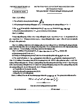 Đề thi thử vào Lớp 10 THPT môn Toán lần 2 - Năm học 2013-2014 - Phòng Giáo dục & Đào tạo Sông Lô (Có đáp án)