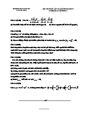 Đề thi thử vào Lớp 10 THPT môn Toán năm 2017 - Trường THPT chuyên Nguyễn Huệ
