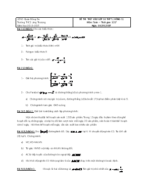 Đề thi thử vào Lớp 10 THPT môn Toán - Vòng 1 - Năm học 2016-2017 - Trường THCS Láng Thượng (Có đáp án)
