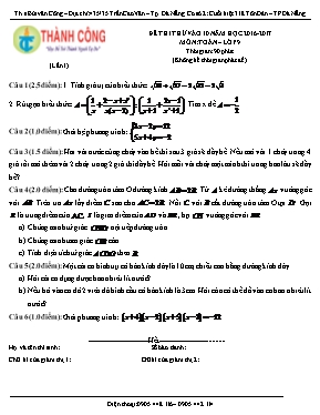 Đề thi thử vào Lớp 10 Trung học phổ thông môn