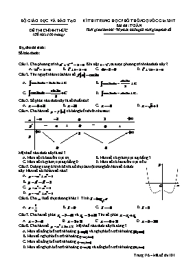 Đề thi Trung học phổ thông Quốc gia môn Toán 