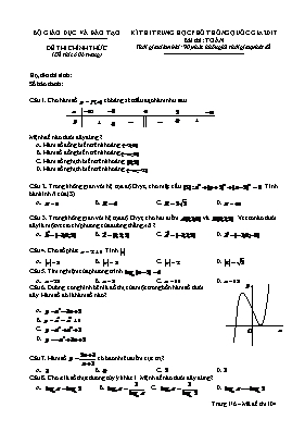 Đề thi Trung học phổ thông Quốc gia môn Toán 