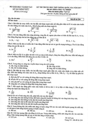 Đề thi Trung học phổ thông Quốc gia môn Vật l