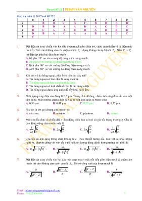 Đề thi Trung học phổ thông Quốc gia môn Vật l
