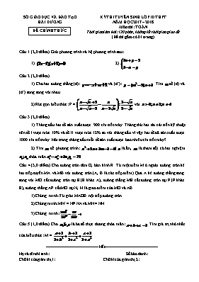 Đề thi tuyển sinh Lớp 10 môn Toán - Năm học 2017-2018 - Sở GD & ĐT Hải Dương (Có đáp án)