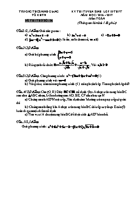 Đề thi tuyển sinh Lớp 10 THPT môn Toán - Đề số 06 - Năm học 2016-2017 - Trường THCS Ninh Giang
